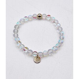 Nogu Supernova Rainbow Galaxy Glass Mermaid Bracelet 925 Sterling Silver Charm